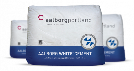 AALBORG WHITE CEMENT (CEM I 52,5 R - SR 5 (EA)) er en hvid portlandcement, styrkeklasse 52,5 R. Produktet har en høj sulfatbestandighed og særlig høj 28 døgn styrke. big