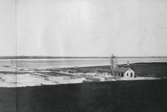 Billede fra 1889 ar Aalborg Portlands oprindelse som dengang hed Aktieselskabet Aalborg Portland-Cement-Fabrik