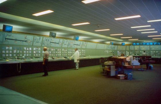 Historisk billede af Aalborg Portlands første centrale kontrolrum, CK1, etableret i 1970 i forbindelse med verdens største vådovn.